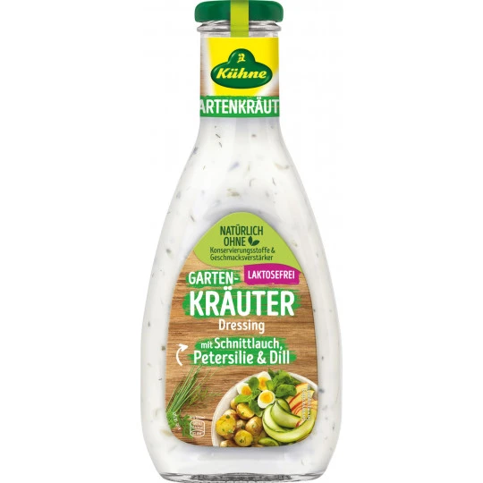 Kühne Gartenkräuter Dressing Laktosefrei 500ML 3 Kühne Gartenkräuter Dressing Laktosefrei 500ML