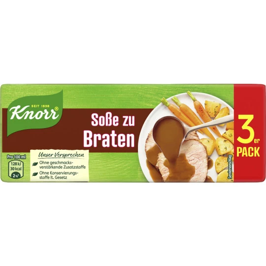 Knorr Soße Zum Braten Ergibt 3x 250ML 69G 3 Knorr Soße Zum Braten Ergibt 3x 250ML 69G