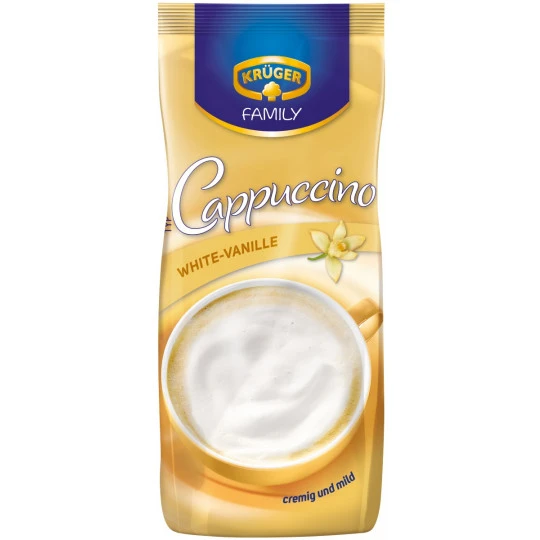 Krüger Family Cappuccino White-Vanille Im Nachfüllbeutel 500G 3 Krüger Family Cappuccino White-Vanille Im Nachfüllbeutel 500G