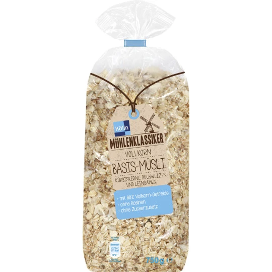Kölln Mühlenklassiker Vollkorn Basis-Müsli 750G 3 Kölln Mühlenklassiker Vollkorn Basis-Müsli 750G