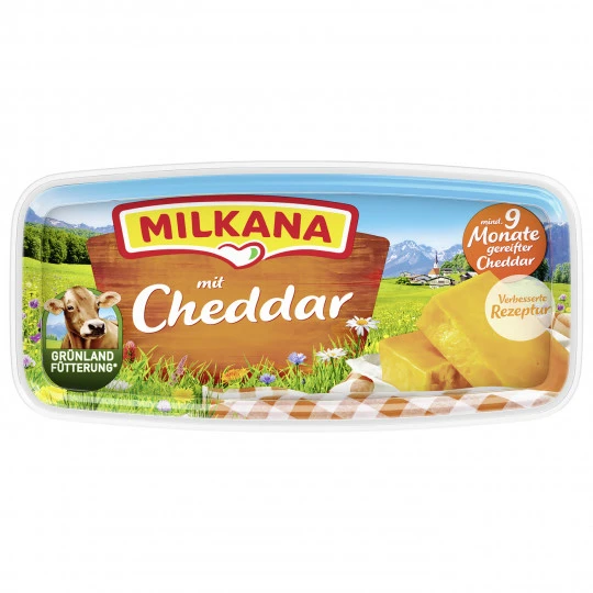 Milkana Schmelzkäse Mit Cheddar 48% Fett 190G 3 Milkana Schmelzkäse Mit Cheddar 48% Fett 190G