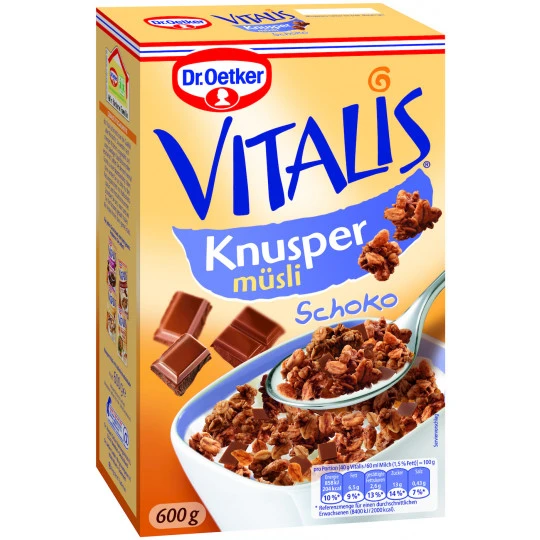 Dr. Oetker Vitalis Knusper Müsli Schoko 600G 3 Dr. Oetker Vitalis Knusper Müsli Schoko 600G
