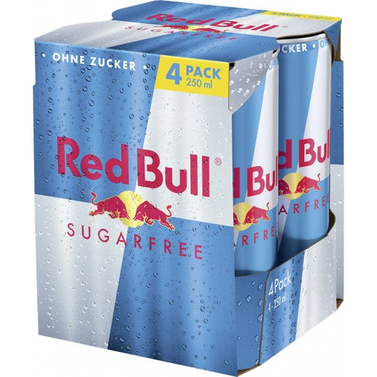 Red Bull Energy Drink Sugarfree 4x 250ML 3 Red Bull Energy Drink Sugarfree 4x 250ML