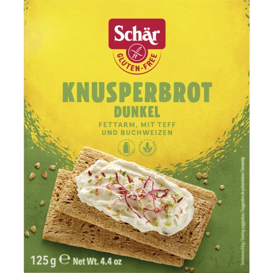 Schär Knusperbrot Dunkel Fettarm Mit Teff Und Buchweizen 125G 3 Schär Knusperbrot Dunkel Fettarm Mit Teff Und Buchweizen 125G
